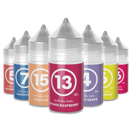 Airscream Airspops, 4 Freezy Grape, 5 Watermelon, 6 Zesty Lemon, 7 South Pole, 11 Menthol, 13  Lychee Raspberry, 14 Strawberry Yogurt, 15 Peach Ice, 16 Pink Crystel, 19 Polar Mint, 20 Kyoho Grape, 27 Guava, 28 Bubble Gum, 44 Spearmint,