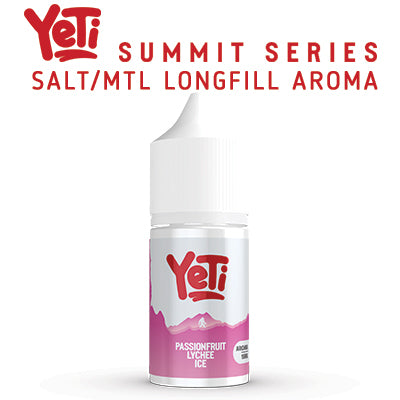 'Passionfruit Lychee Ice' from Summit Series - where exotic treasures await beneath the snow. Perfect passionfruit and luscious lychee intertwine, while a chilling storm of menthol invigorates the mind and soul.